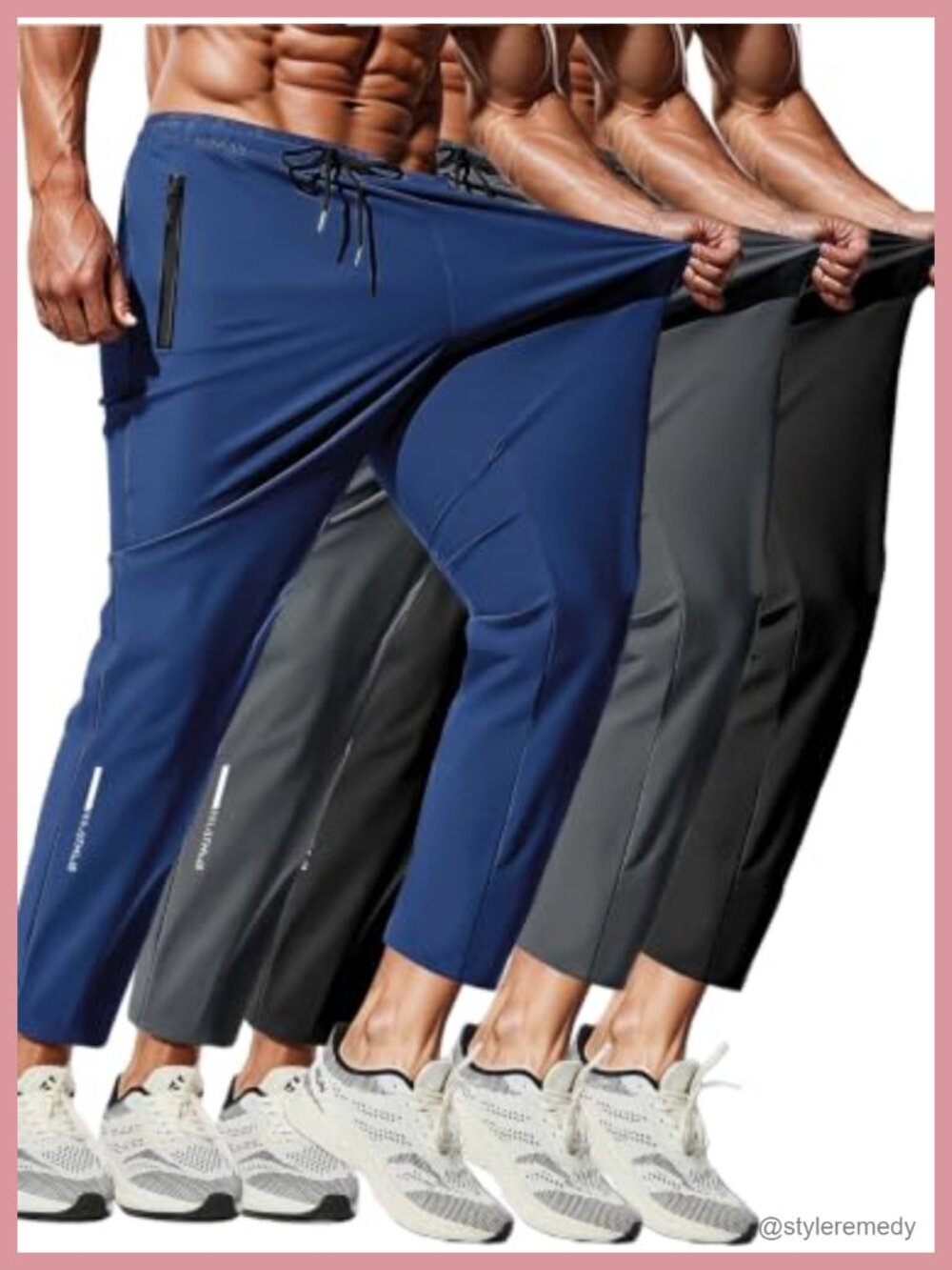Men's Lightweight Stretch Joggers with Zippered Pockets